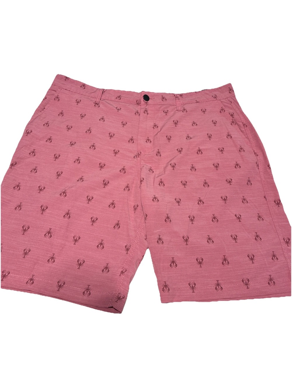 Mens 38 Is Hybrid Shorts Lobster Embroidered Flat Front Beach Pockets Atlantis